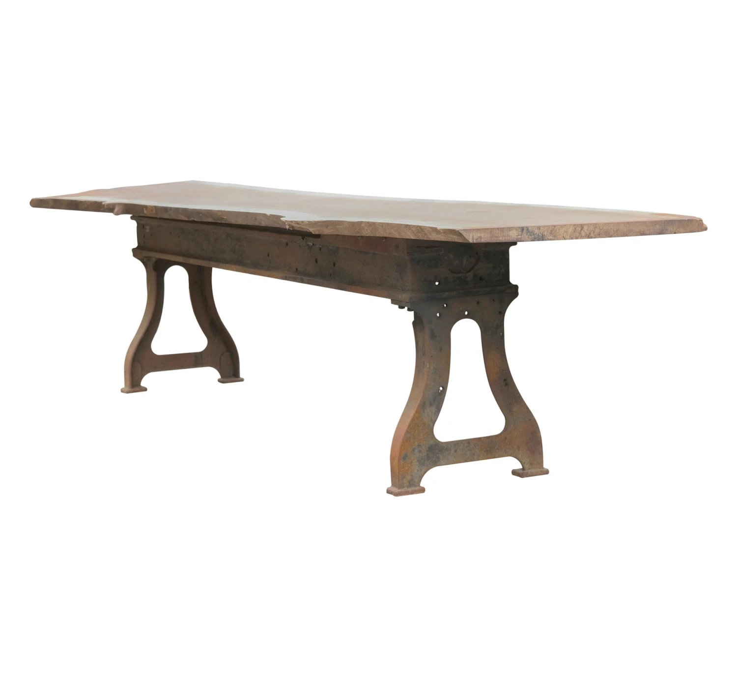 14 Ft. Industrial Cast Iron Base Unfinished Live Edge Walnut Slab Table 3 14 Ft. Industrial Cast Iron Base Unfinished Live Edge Walnut Slab Table