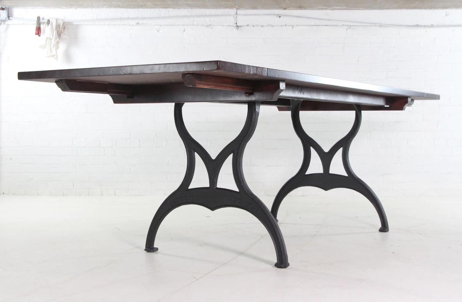 Handmade Red Mahogany Apitong Dining Table With Cast Iron Brooklyn Legs 5 Handmade Red Mahogany Apitong Dining Table With Cast Iron Brooklyn Legs - Image 3