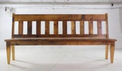 Handmade 7 Foot Pine Natural Stain Slatted Bench 14 Handmade 7 Foot Pine Natural Stain Slatted Bench -OGT Sale Store farm tables for sale q272871