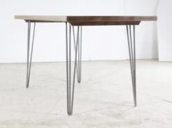 Handmade Natural Stain 4.5 Ft. Walnut Hairpin Legs Dining Table 14 Handmade Natural Stain 4.5 Ft. Walnut Hairpin Legs Dining Table -OGT Sale Store farm tables for sale q274094