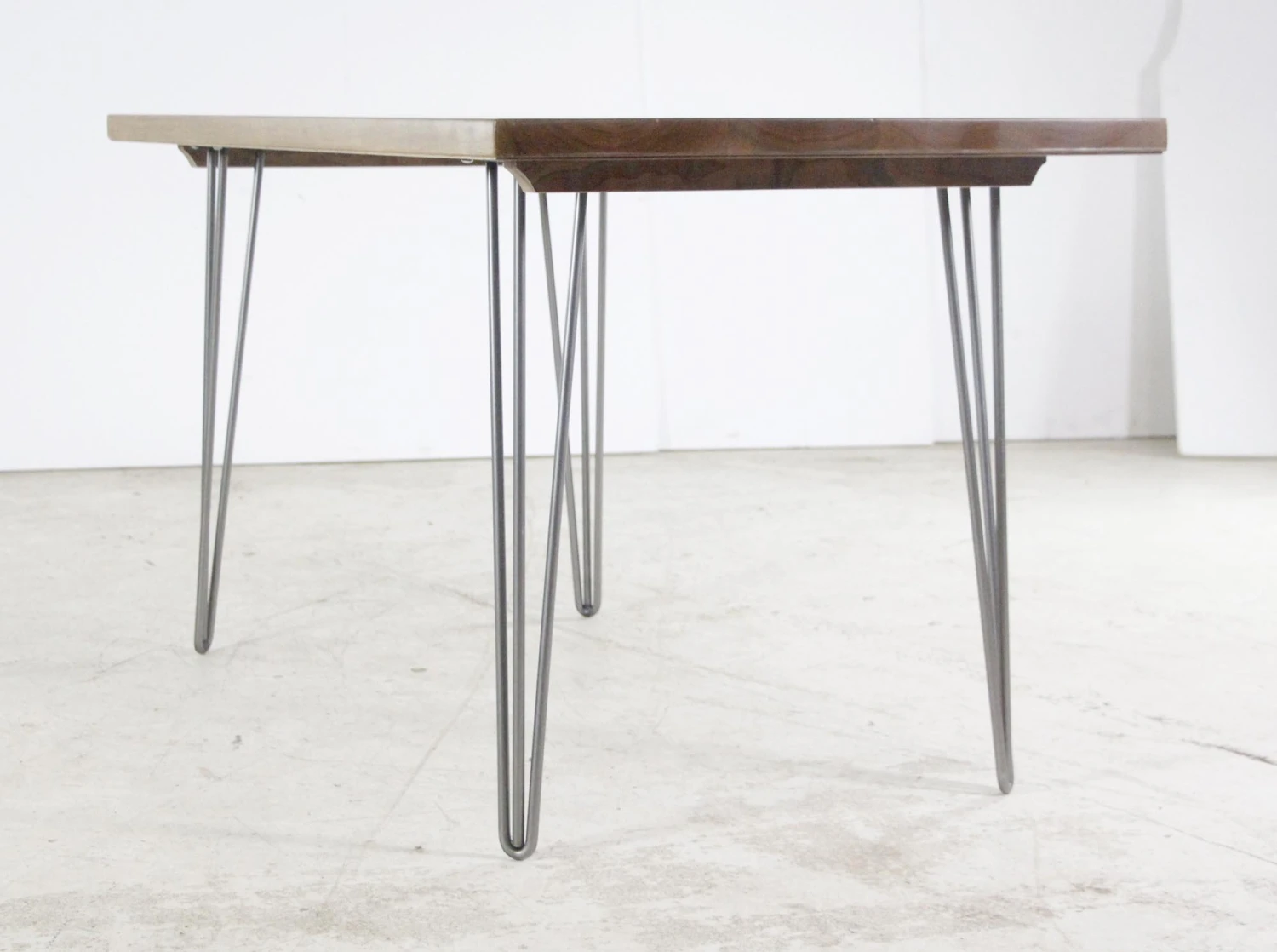 Handmade Natural Stain 4.5 Ft. Walnut Hairpin Legs Dining Table 5 Handmade Natural Stain 4.5 Ft. Walnut Hairpin Legs Dining Table - Image 3