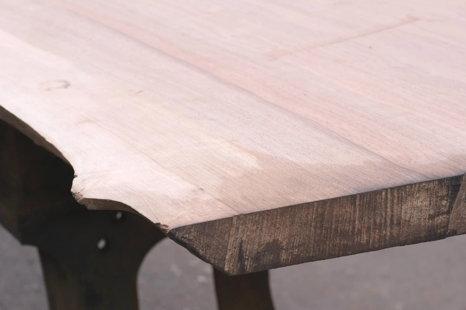 14 Ft. Industrial Cast Iron Base Unfinished Live Edge Walnut Slab Table 5 14 Ft. Industrial Cast Iron Base Unfinished Live Edge Walnut Slab Table - Image 3