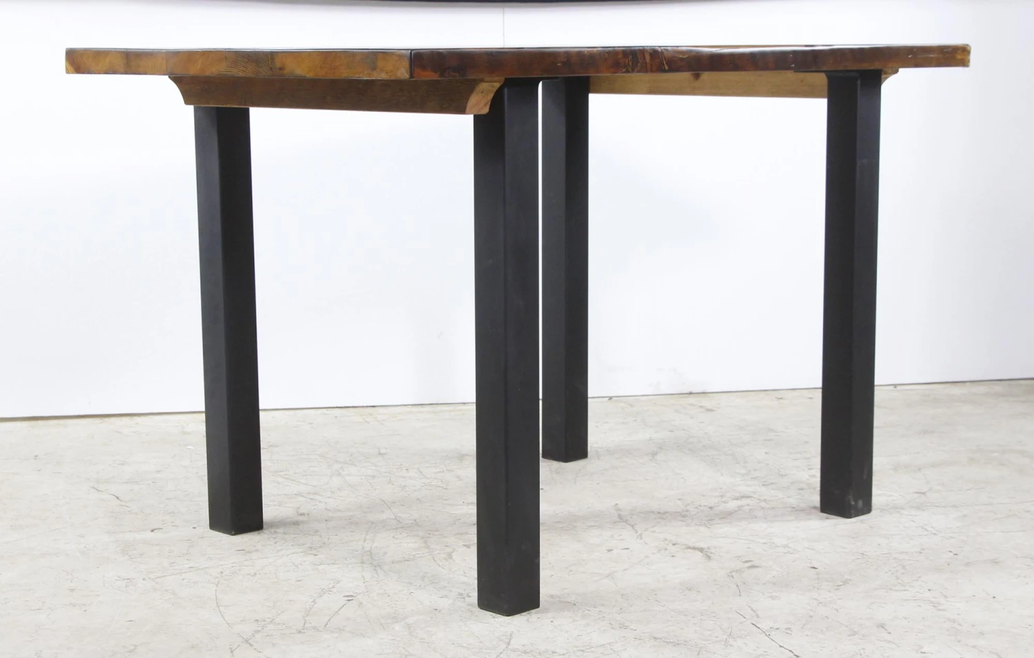 Handmade 4 Ft. Provincial Pine Steel Tube Leg Dining Table 4 Handmade 4 Ft. Provincial Pine Steel Tube Leg Dining Table - Image 3