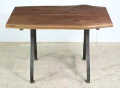 Handcrafted 4 Ft. Live Edge Walnut New York Legs Table 17 Handcrafted 4 Ft. Live Edge Walnut New York Legs Table -OGT Sale Store farm tables for sale q278835
