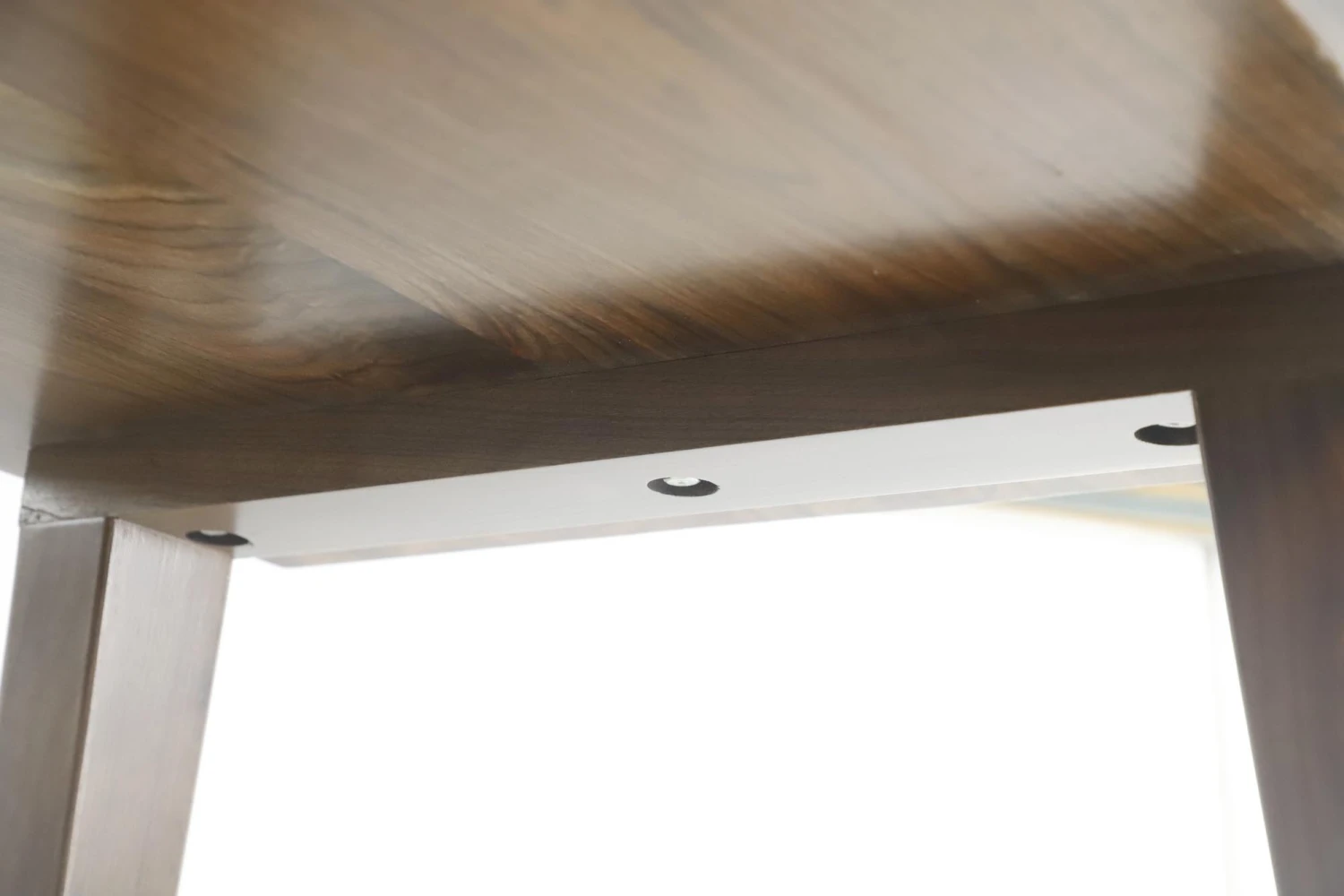 Handcrafted 4.5 Ft. Walnut Resin Tapered Leg Dining Table 5 Handcrafted 4.5 Ft. Walnut Resin Tapered Leg Dining Table - Image 3