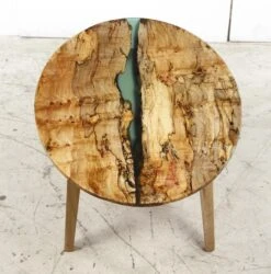 Handcrafted 53 In. Green Resin River Maple Tapered Leg Oval Coffee Table 15 Handcrafted 53 In. Green Resin River Maple Tapered Leg Oval Coffee Table -OGT Sale Store farm tables for sale q284259