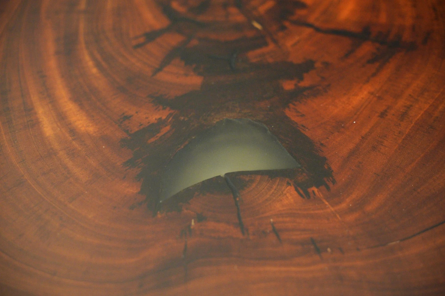 Handcrafted 31.5 In. Live Edge Mahogany Wafer Steel Bistro Table 5 Handcrafted 31.5 In. Live Edge Mahogany Wafer Steel Bistro Table - Image 3