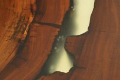 Handcrafted 38 In. Live Edge Mahogany Wafer Steel Bistro Table -OGT Sale Store farm tables for sale q286821