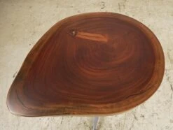 Handcrafted 33 In. Live Edge Mahogany Wafer Steel Bistro Table 13 Handcrafted 33 In. Live Edge Mahogany Wafer Steel Bistro Table -OGT Sale Store farm tables for sale q287303