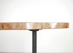 Handcrafted 33.1 In. Live Edge Mahogany Wafer Steel Bistro Table 11 Handcrafted 33.1 In. Live Edge Mahogany Wafer Steel Bistro Table -OGT Sale Store farm tables for sale q287305