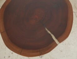 Handcrafted 25 In. Live Edge Mahogany Wafer Steel Bistro Table 13 Handcrafted 25 In. Live Edge Mahogany Wafer Steel Bistro Table -OGT Sale Store farm tables for sale q287306