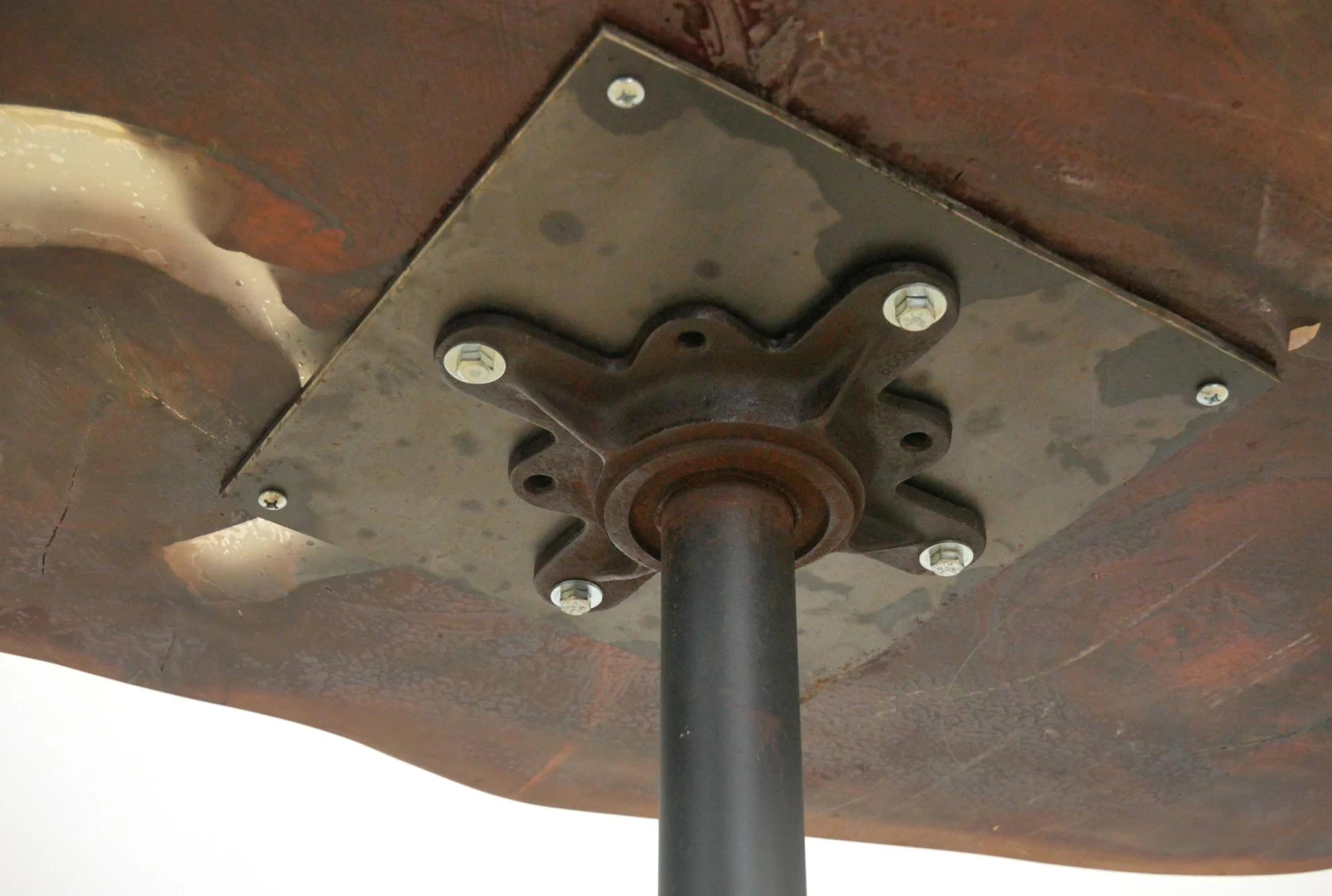 Handcrafted 42.5 In. Live Edge Mahogany Wafer Bistro Table 5 Handcrafted 42.5 In. Live Edge Mahogany Wafer Bistro Table - Image 3