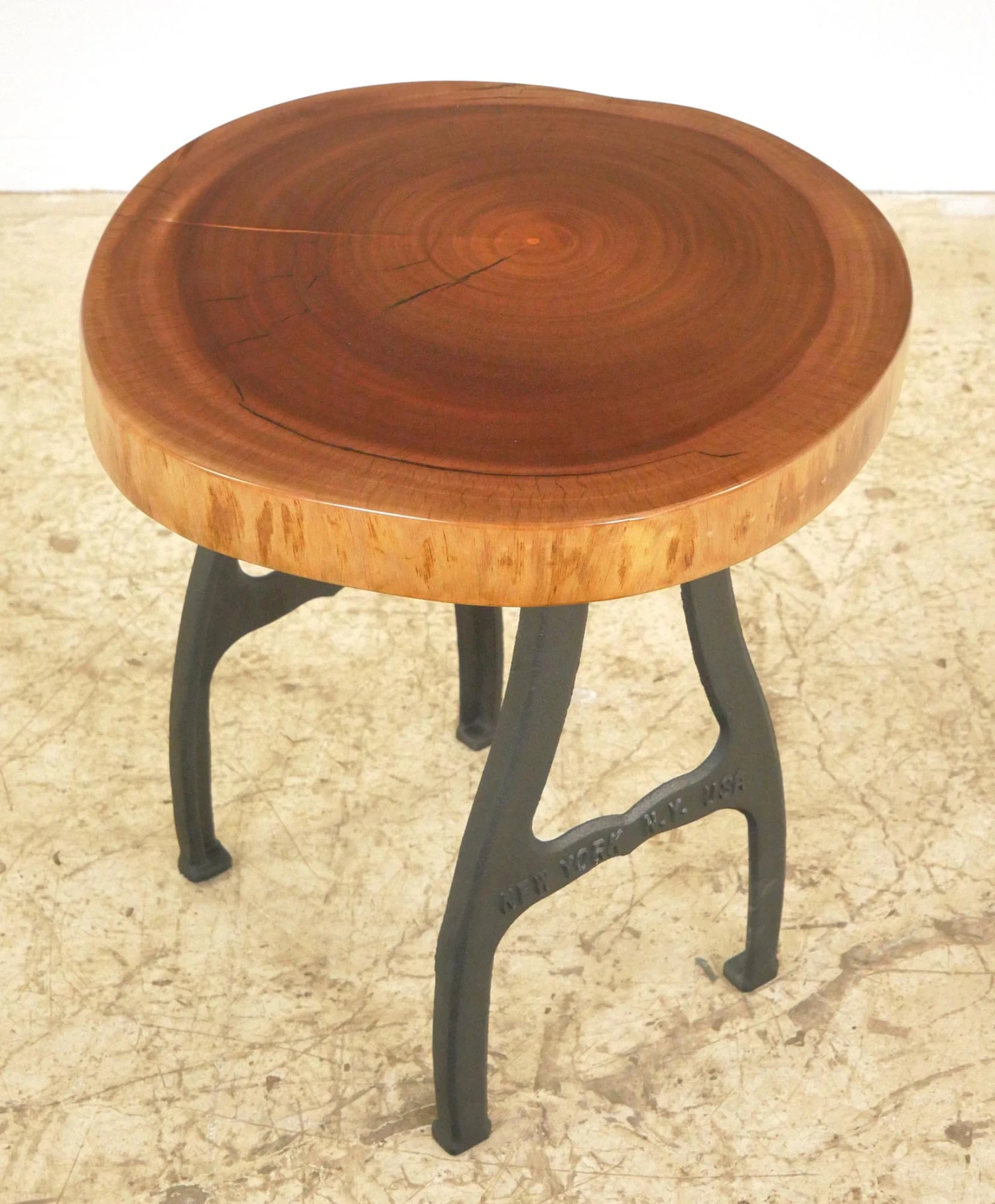 Handcrafted 19.125 In. Live Edge Mahogany Wafer Stool 3 Handcrafted 19.125 In. Live Edge Mahogany Wafer Stool