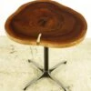 Handcrafted 30.125 In. Live Edge Mahogany Wafer Steel Bistro Table 1 Handcrafted 30.125 In. Live Edge Mahogany Wafer Steel Bistro Table -OGT Sale Store farm tables handcrafted 30125 in live edge mahogany wafer steel bistro table q286754