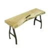 Handcrafted 36 In. Live Edge Maple Cast Iron Legs Bench