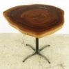 Handcrafted 38 In. Live Edge Mahogany Wafer Steel Bistro Table 1 Handcrafted 38 In. Live Edge Mahogany Wafer Steel Bistro Table -OGT Sale Store farm tables handcrafted 38 in live edge mahogany wafer steel bistro table q286821