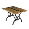 Handcrafted 4 Ft. Chestnut Live Edge Resin Brooklyn Leg Dining Table -OGT Sale Store farm tables handcrafted 4 ft chestnut live edge resin brooklyn leg dining table q278887