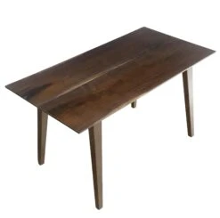 Handcrafted 4.5 Ft. Walnut Resin Tapered Leg Dining Table