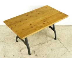 Handcrafted 5 Ft. Cedar And Cast Iron New York Legs Farm Table