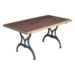Handcrafted 5.5 Ft. Live Edge Walnut Brooklyn Legs Dining Table