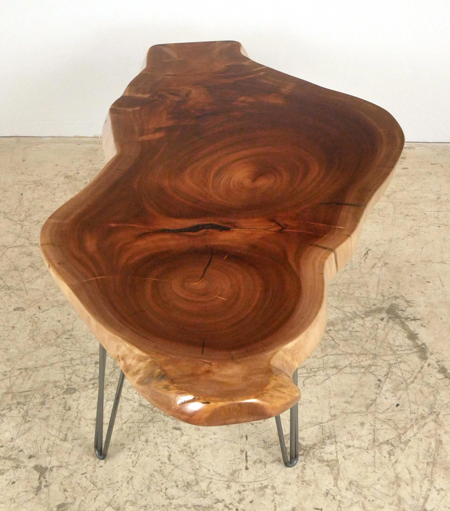 Handcrafted 55 In. Live Edge Mahogany Wafer Coffee Table 3 Handcrafted 55 In. Live Edge Mahogany Wafer Coffee Table