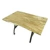 Handcrafted 57 In. Maple Live Edge NYC Cast Iron Leg Dining Table