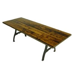 Handcrafted 8 Ft. Pine New York Cast Iron Legs Dining Farm Table