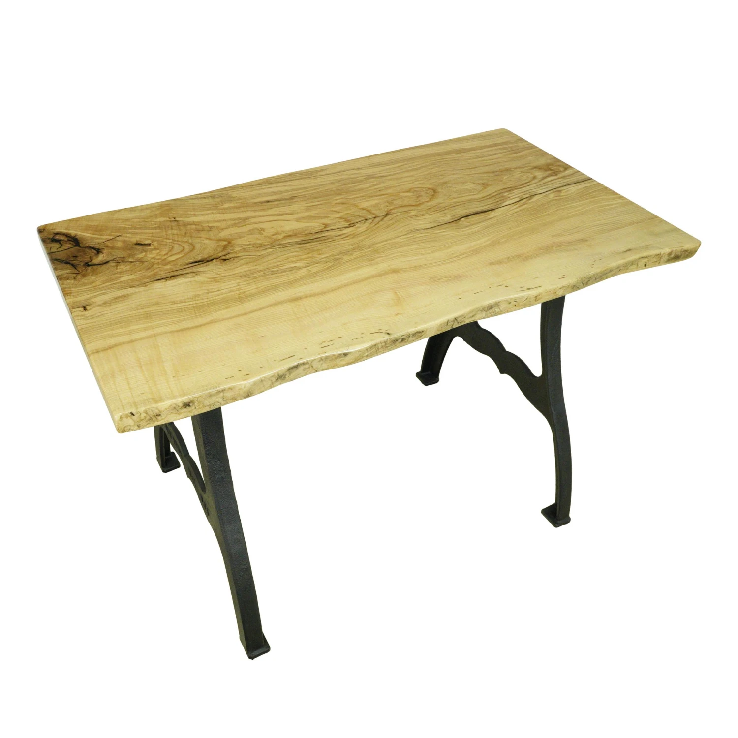 Handcrafted Live Edge Maple 4 Ft. NY Iron Legs Dining Table 3 Handcrafted Live Edge Maple 4 Ft. NY Iron Legs Dining Table