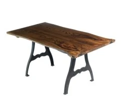 Handmade 5 Ft. Chestnut Live Edge New York Legs Dining Table