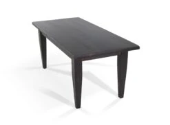 Handmade 6 Ft. Ebony Stained Pine Farm Table With Tapered Legs