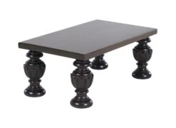 Handmade Dark Walnut Turned Legs Foot Stool