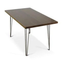 Handmade Natural Stain 4.5 Ft. Walnut Hairpin Legs Dining Table