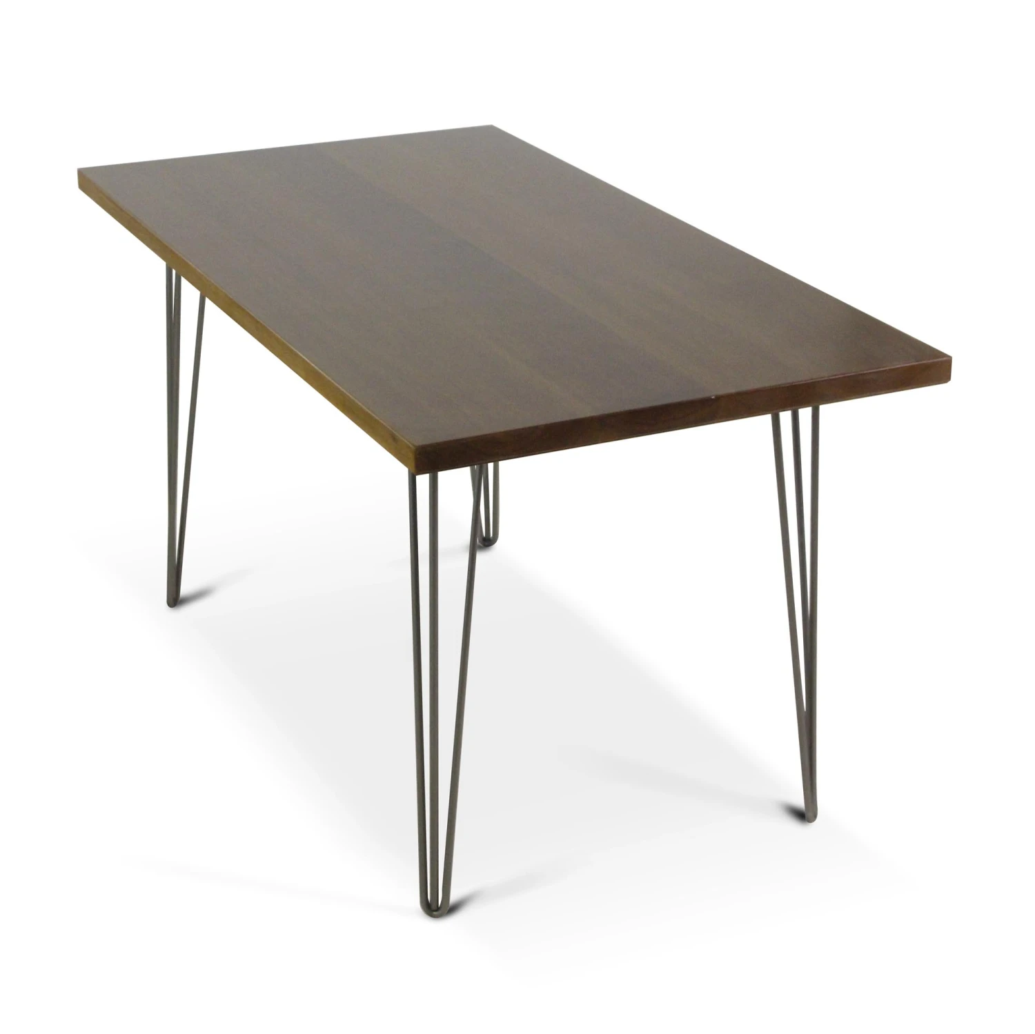 Handmade Natural Stain 4.5 Ft. Walnut Hairpin Legs Dining Table 3 Handmade Natural Stain 4.5 Ft. Walnut Hairpin Legs Dining Table