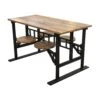 Oak Industrial Flooring 4 Swing Seat Table With Cast Iron Base 1 Oak Industrial Flooring 4 Swing Seat Table With Cast Iron Base -OGT Sale Store farm tables oak industrial flooring 4 swing seat table with cast iron base q273732