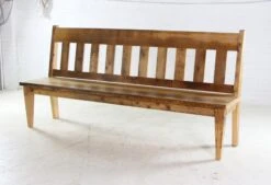 Handmade Pine Natural Stain 7 Ft. Slatted Bench 13 Handmade Pine Natural Stain 7 Ft. Slatted Bench -OGT Sale Store farm tables q273599