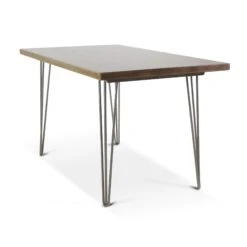 Handmade Natural Stain 4.5 Ft. Walnut Hairpin Legs Dining Table 13 Handmade Natural Stain 4.5 Ft. Walnut Hairpin Legs Dining Table -OGT Sale Store farm tables q274094