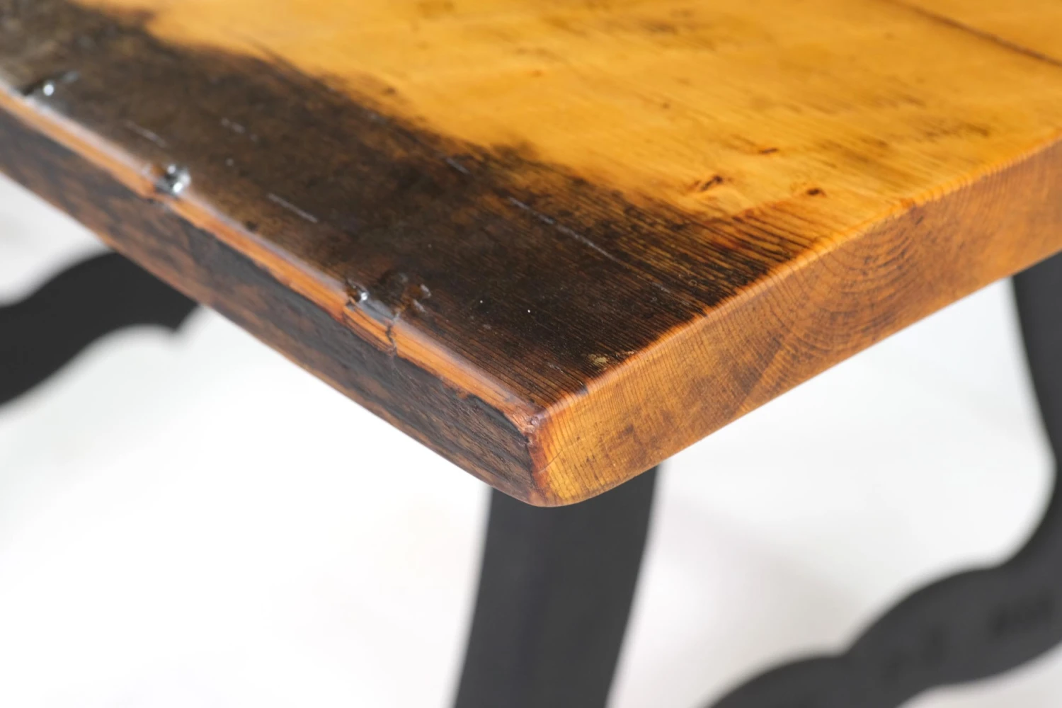 Handmade 4 Ft. Natural Pine Cast Iron New York Dining Table 4 Handmade 4 Ft. Natural Pine Cast Iron New York Dining Table - Image 2