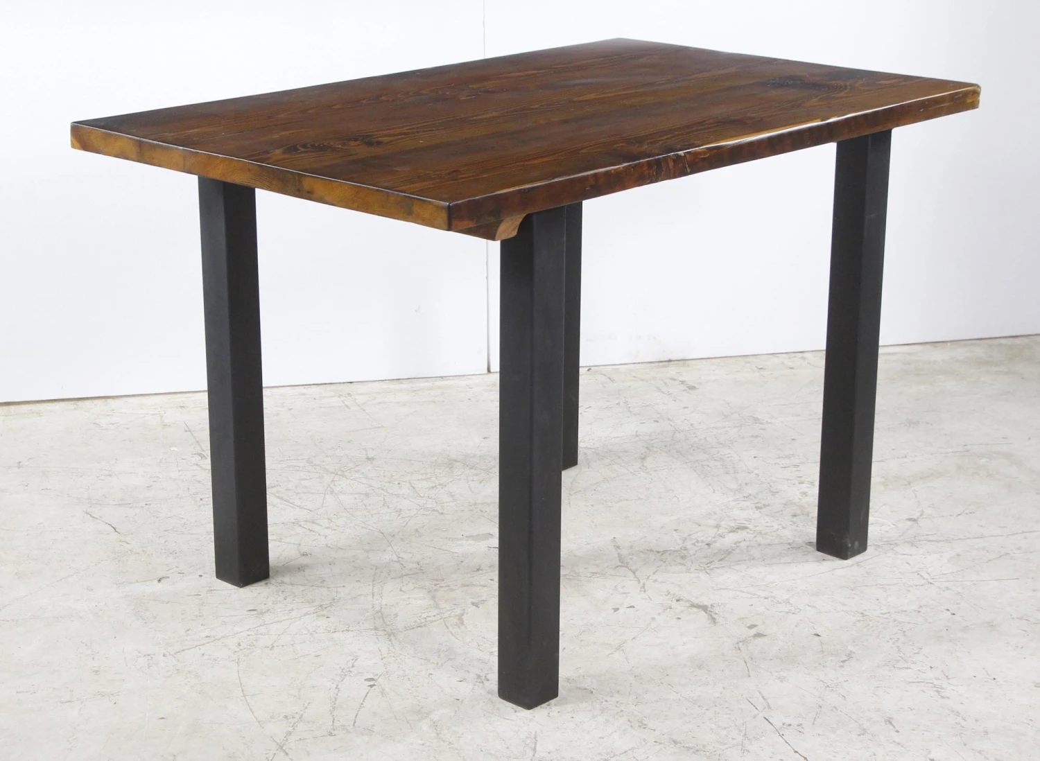 Handmade 4 Ft. Provincial Pine Steel Tube Leg Dining Table 3 Handmade 4 Ft. Provincial Pine Steel Tube Leg Dining Table - Image 2