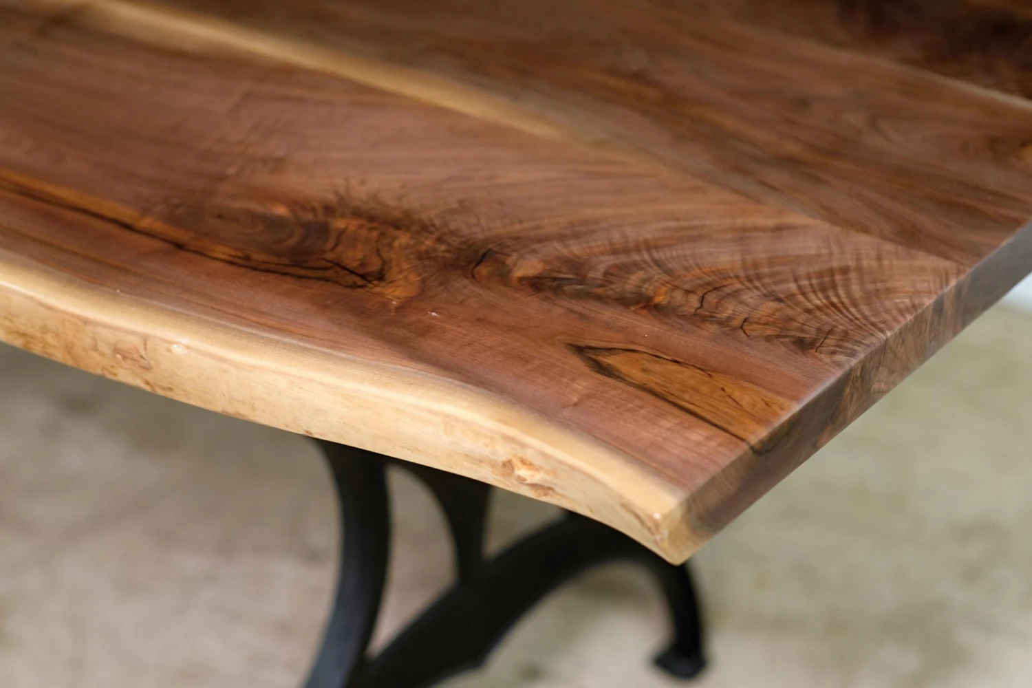 Handcrafted 8 Ft. Live Edge Walnut Brooklyn Legs Dining Table 4 Handcrafted 8 Ft. Live Edge Walnut Brooklyn Legs Dining Table - Image 2