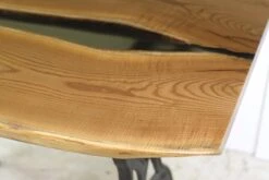 Handcrafted 4 Ft. Chestnut Live Edge Resin Brooklyn Leg Dining Table 15 Handcrafted 4 Ft. Chestnut Live Edge Resin Brooklyn Leg Dining Table -OGT Sale Store farm tables q278887