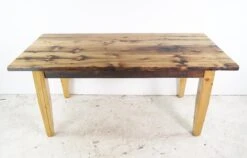 Handcrafted 6 Ft. Natural Pine Tapered Leg Dining Room Farm Table 11 Handcrafted 6 Ft. Natural Pine Tapered Leg Dining Room Farm Table -OGT Sale Store farm tables q281964