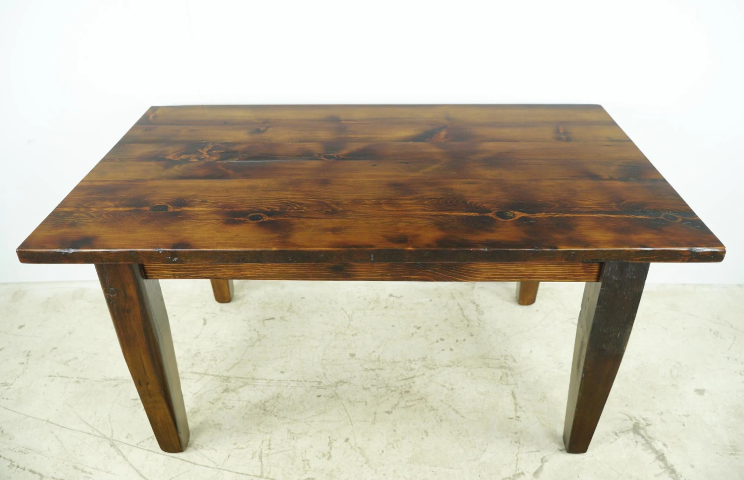 Handcrafted 5 Ft. Reclaimed Pine Tapered Leg Dining Farm Table 4 Handcrafted 5 Ft. Reclaimed Pine Tapered Leg Dining Farm Table - Image 2