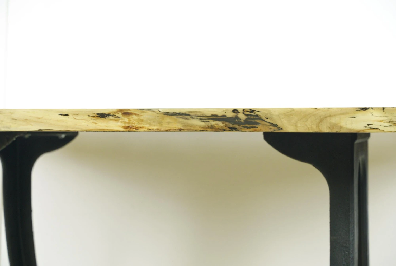 Handcrafted 57 In. Maple Live Edge NYC Cast Iron Leg Dining Table 4 Handcrafted 57 In. Maple Live Edge NYC Cast Iron Leg Dining Table - Image 2