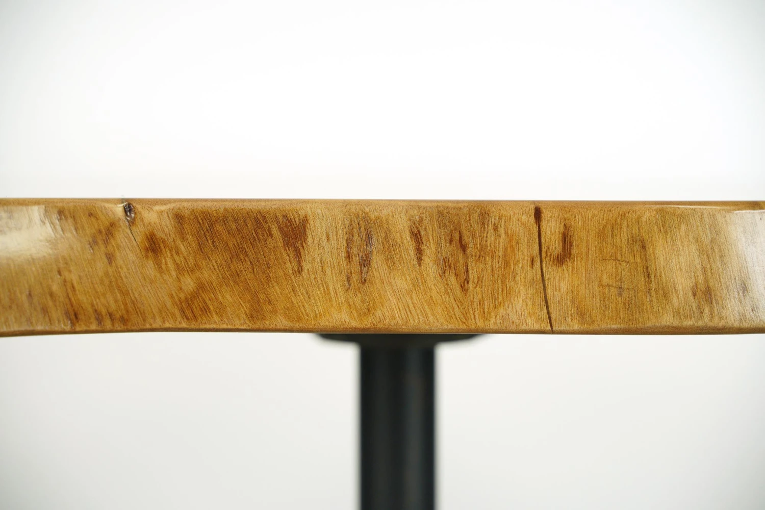 Handcrafted 36.5 In. Live Edge Mahogany Wafer Steel Bistro Table 4 Handcrafted 36.5 In. Live Edge Mahogany Wafer Steel Bistro Table - Image 2