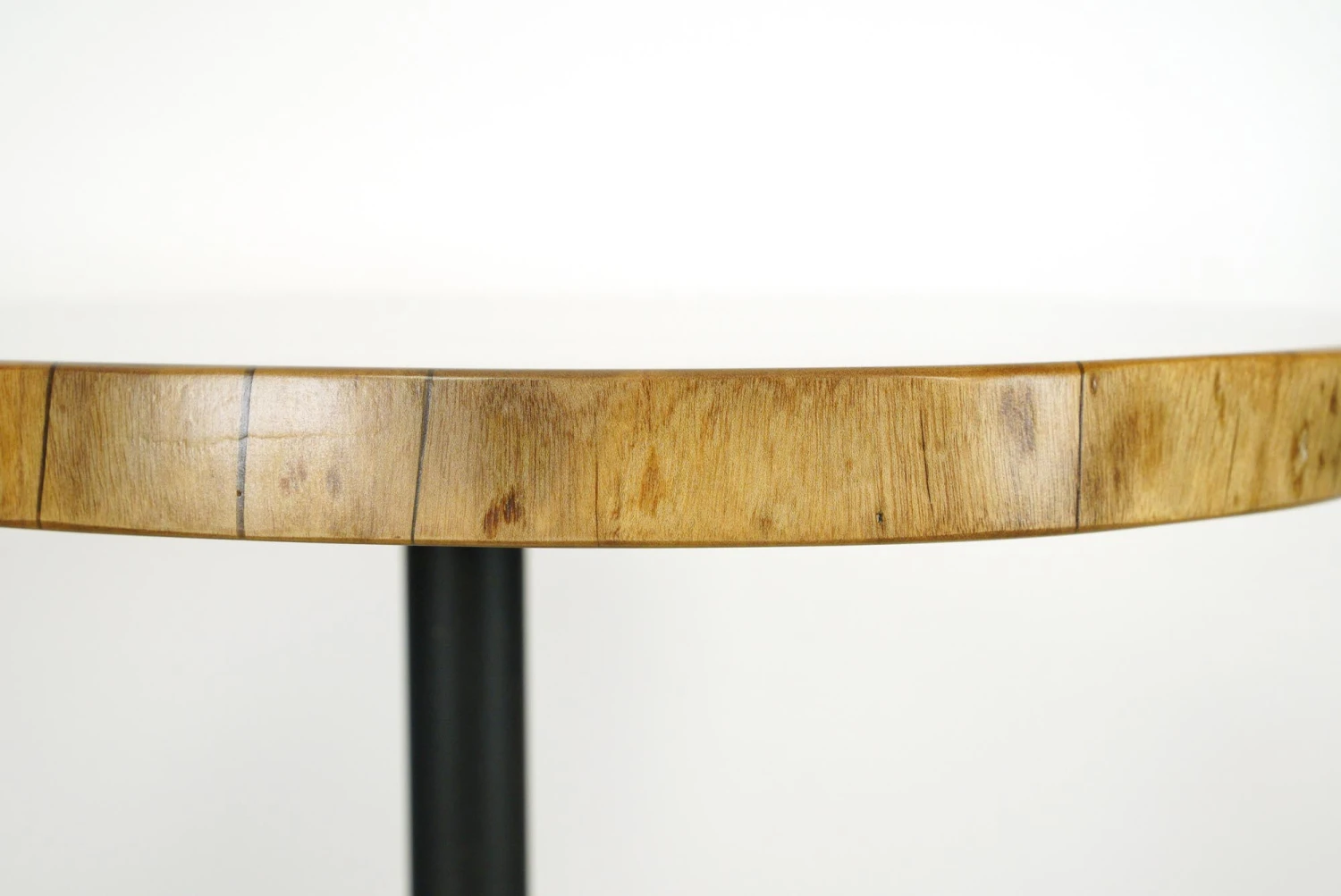 Handcrafted 31.5 In. Live Edge Mahogany Wafer Steel Bistro Table 4 Handcrafted 31.5 In. Live Edge Mahogany Wafer Steel Bistro Table - Image 2