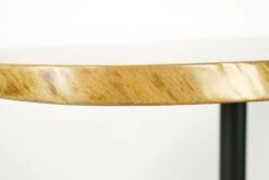 Handcrafted 39.625 In. Live Edge Mahogany Wafer Steel Bistro Table -OGT Sale Store farm tables q286823