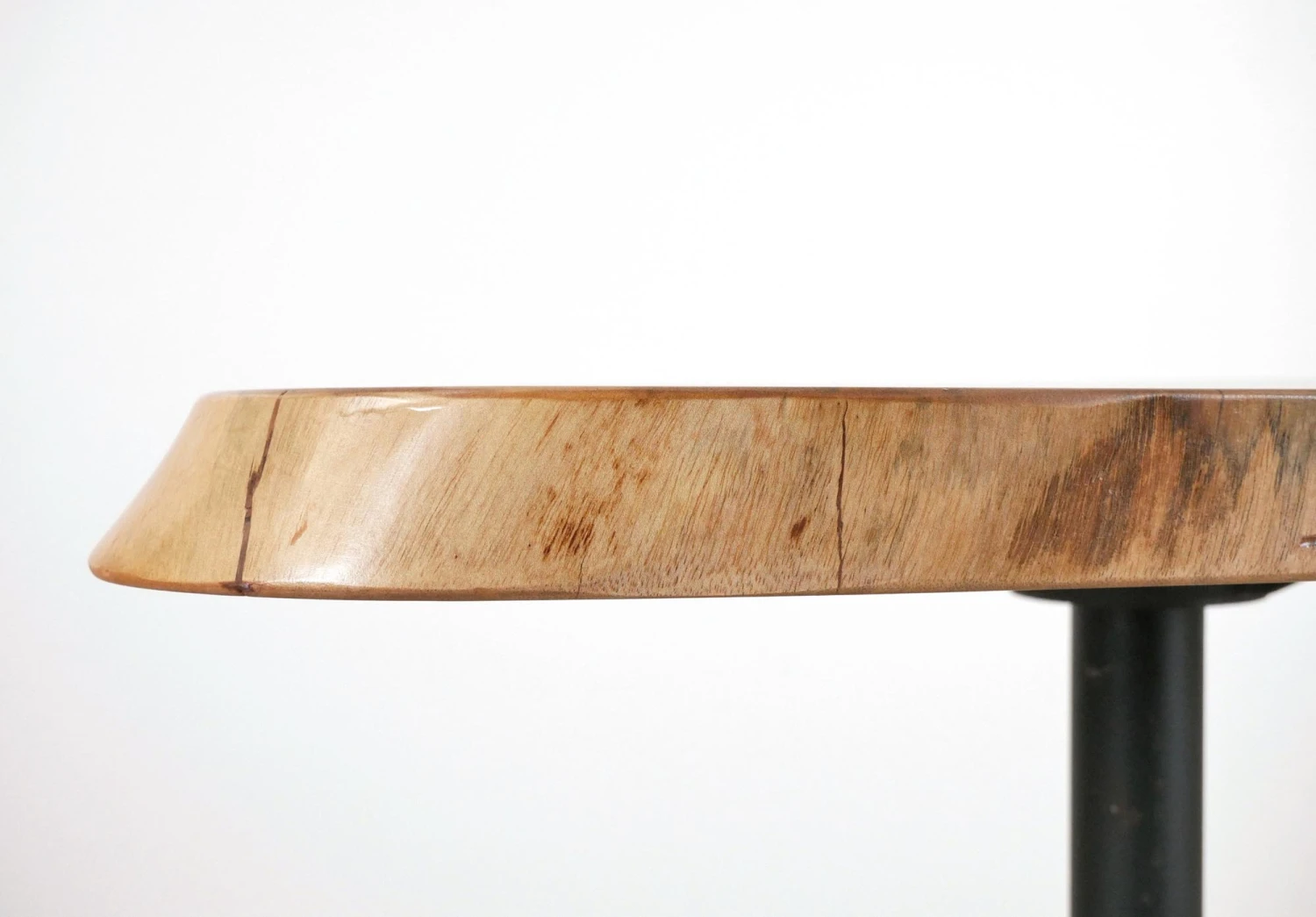 Handcrafted 33 In. Live Edge Mahogany Wafer Steel Bistro Table 4 Handcrafted 33 In. Live Edge Mahogany Wafer Steel Bistro Table - Image 2