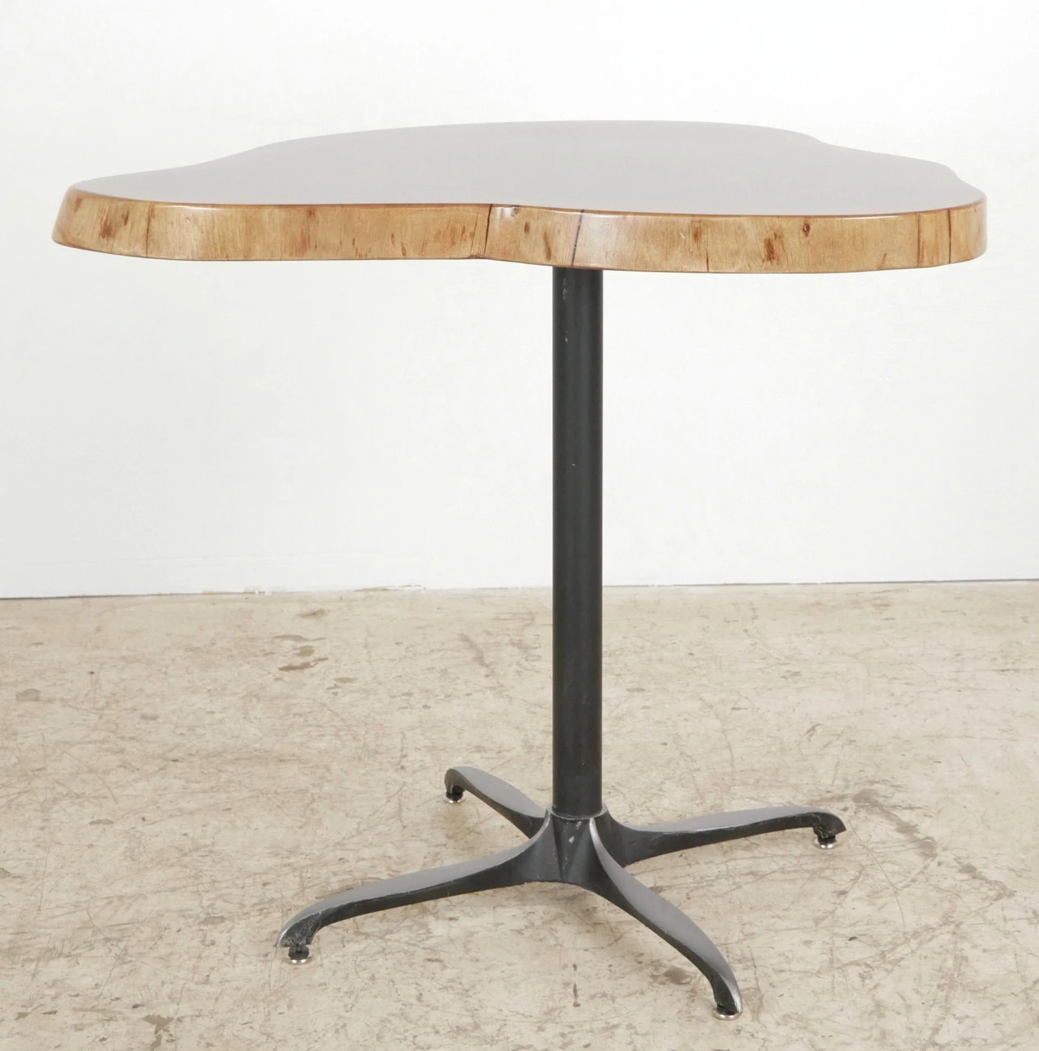 Handcrafted 33.1 In. Live Edge Mahogany Wafer Steel Bistro Table 4 Handcrafted 33.1 In. Live Edge Mahogany Wafer Steel Bistro Table - Image 2