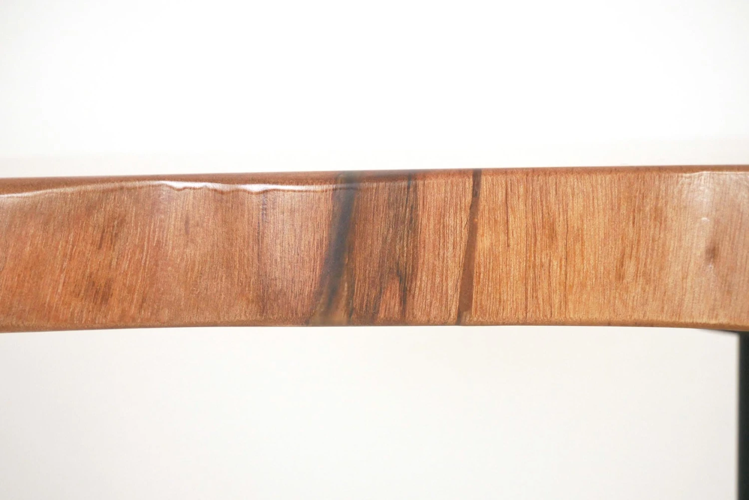 Handcrafted 39.875 In. Live Edge Mahogany Wafer Steel Bistro Table 4 Handcrafted 39.875 In. Live Edge Mahogany Wafer Steel Bistro Table - Image 2