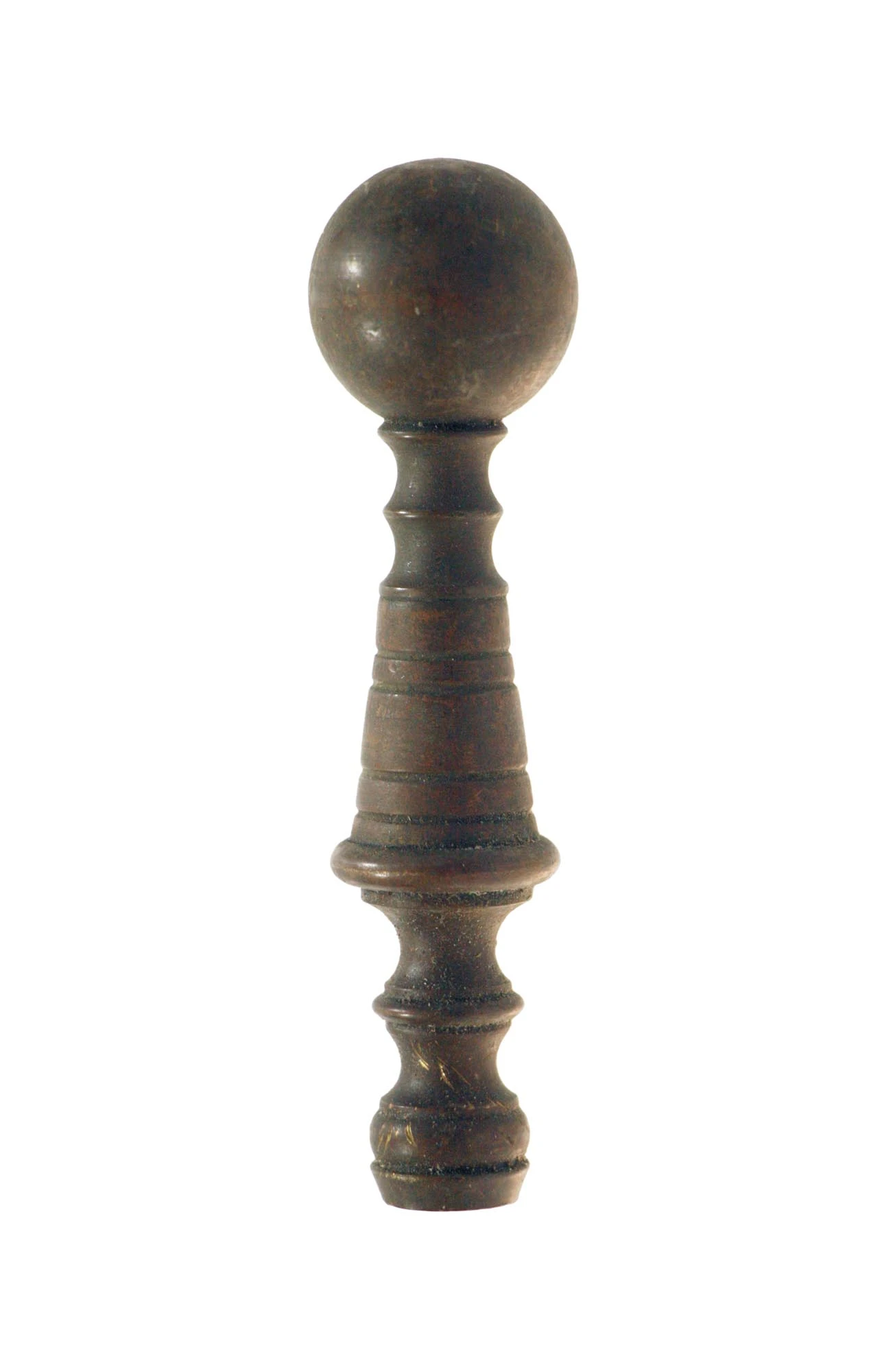 Vintage Cast Bronze Ball Tip Finial 3 Vintage Cast Bronze Ball Tip Finial